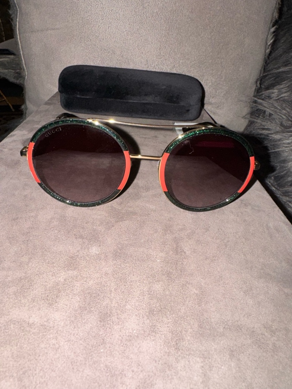 Authentic Gucci Monogram GG Round Sunglasses Unisex New Retail $520